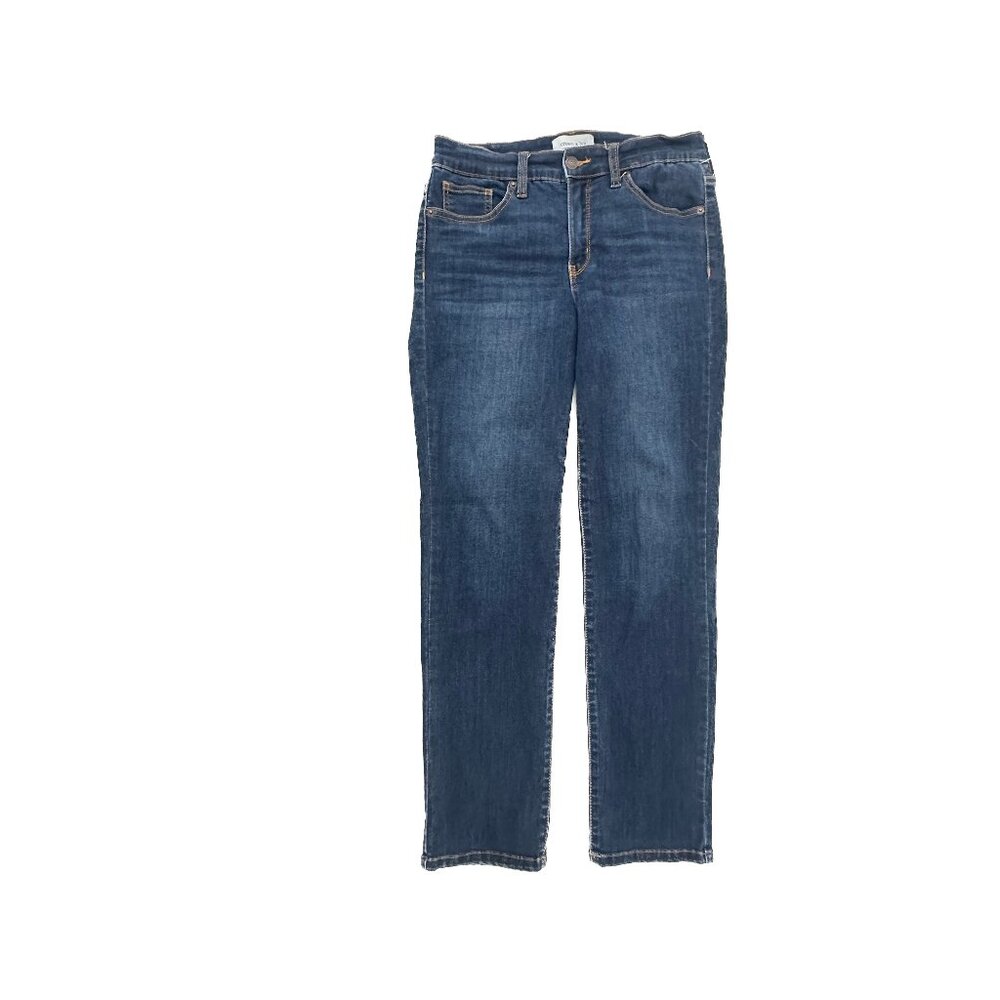 Crown & Ivy Mid Rise Straight Women's size 6 Dark Wash Blue Denim Jeans